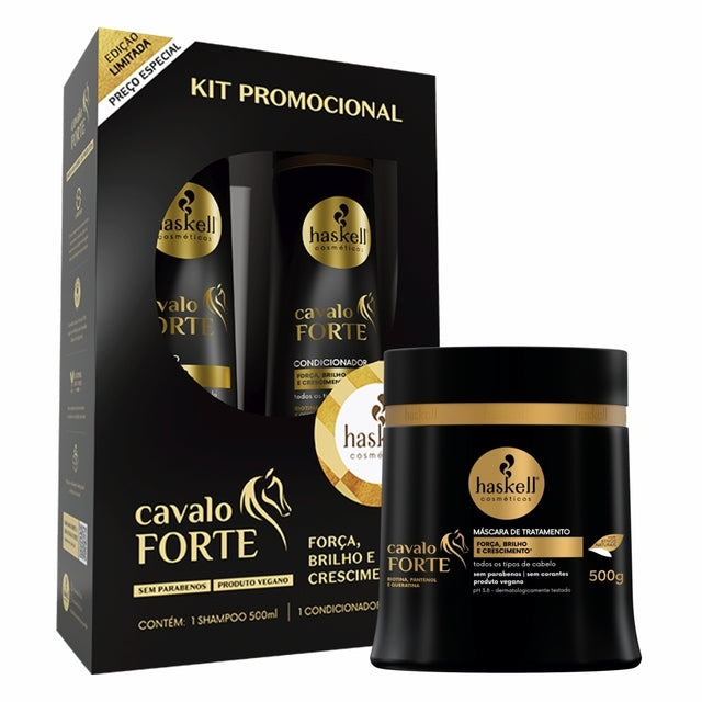 Kit Cavalo Forte Shampoo, Condicionador e Máscara 500ml
